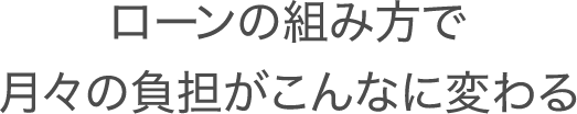 「ローンの組み方で月々の負担がこんなに変わる」の画像